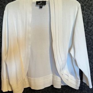 White knit shrug